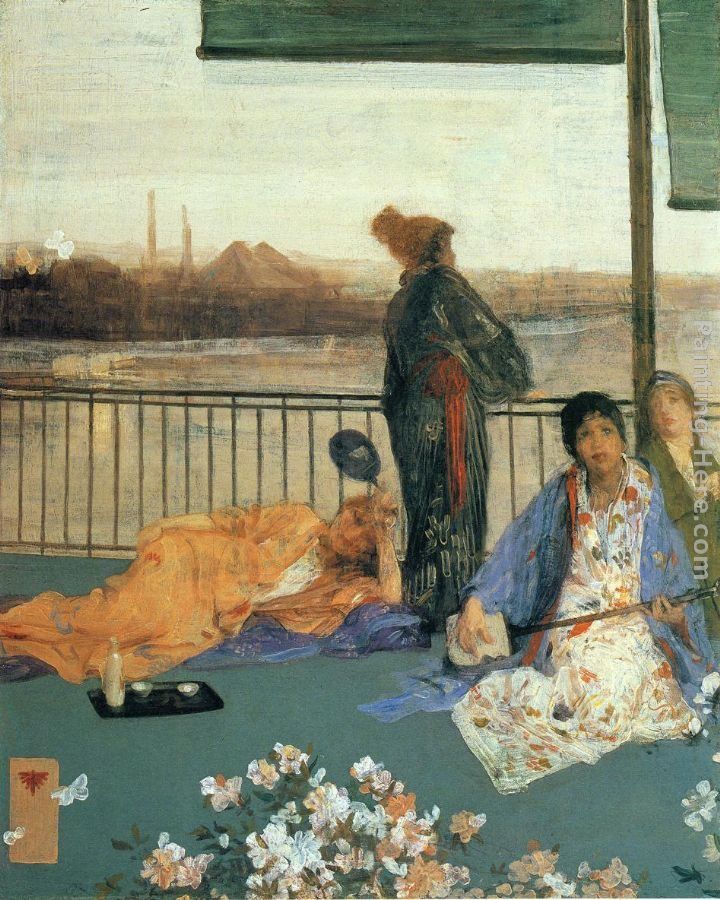 James Abbott McNeill Whistler Variations in Flesh Colour and Green The Balcony